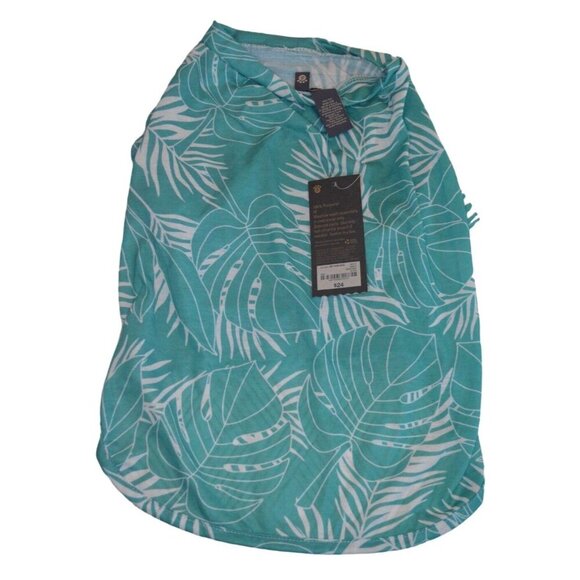 Paw & Tail Other - Paw & Tail Pet Shirt Tropical Leaf Print Teal & White Size M 100% Polyester Mach